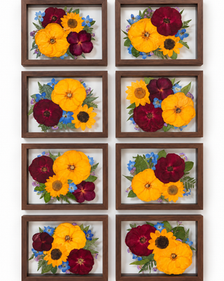 Preserve funeral or memorial flowers in a custom frame set, made for friends and family funeral gifts and keepsakes. Framed funeral flower preservation.