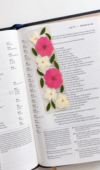 Pressed flower bookmark keepsake made from preserved funeral flowers